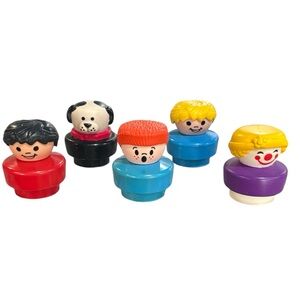 Vintage 16 Fisher Price Chunky Little People Dollhouse Figures